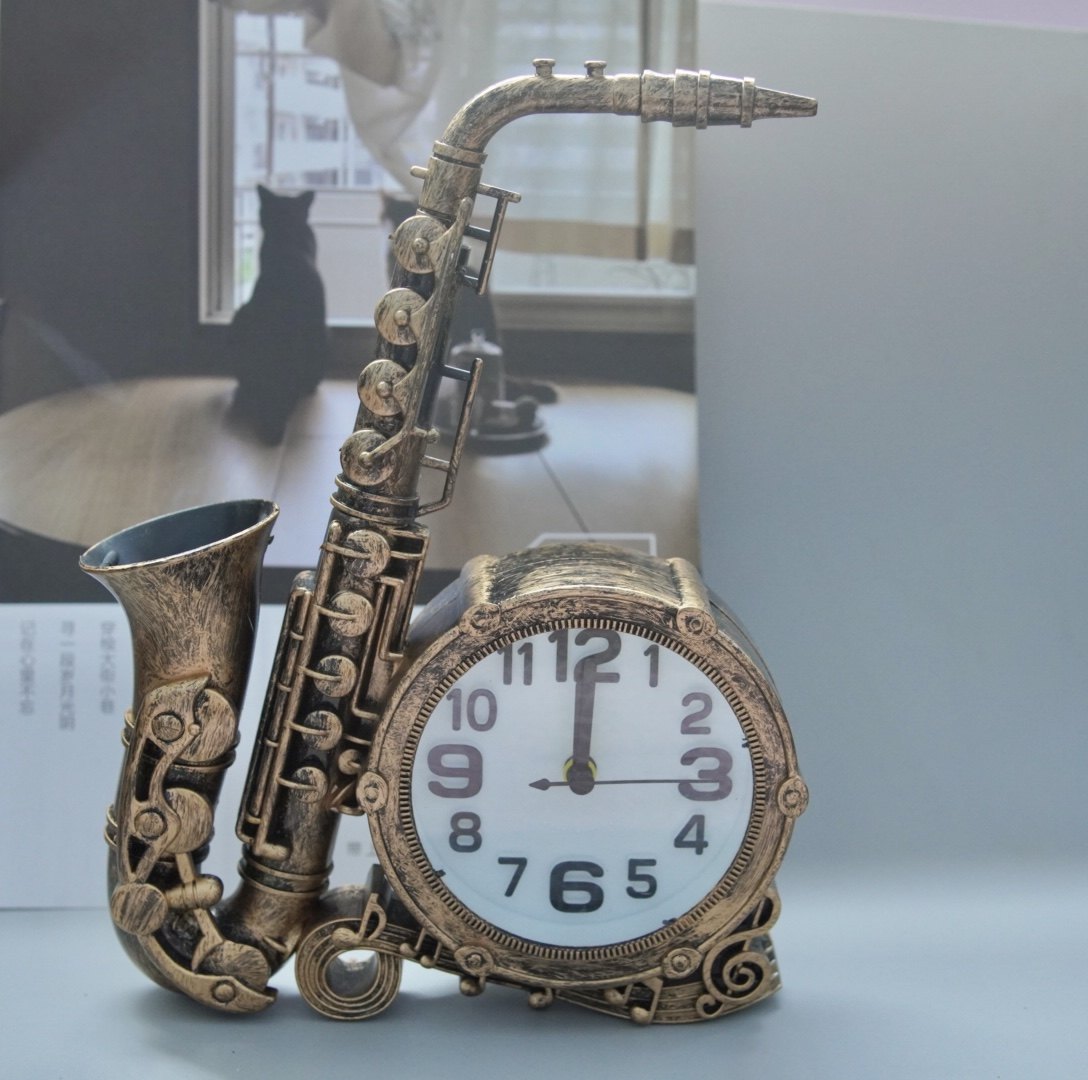 复古大号萨克斯闹钟 创意家居学生桌面钟表摆件台钟座钟朋友礼物,家居饰品,台钟/闹钟,淘宝优惠券,粉丝福利购,淘宝优惠卷