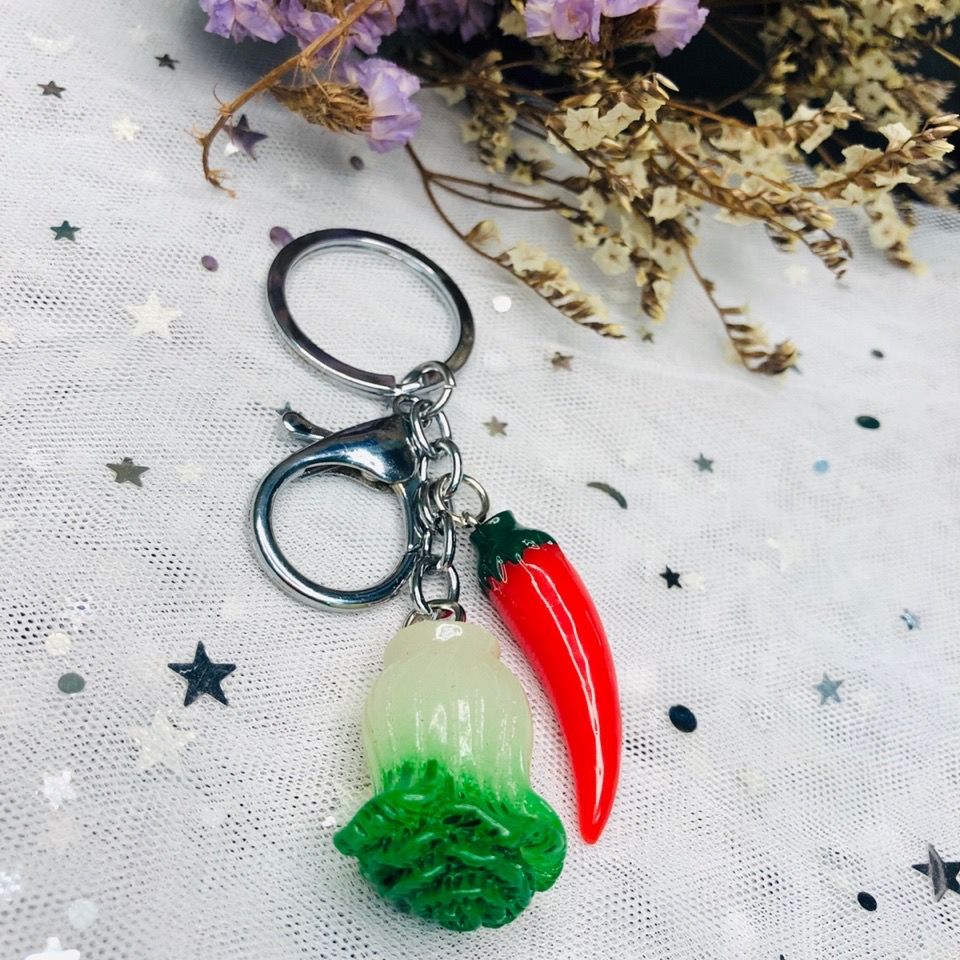 创意个性红辣椒白菜百财汽车钥匙扣挂件包包配饰学生礼品包邮