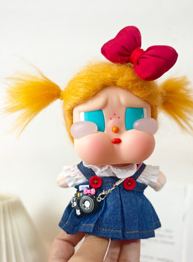 CRYBABY度假哭娃咕噜咕噜娃衣服牛仔背带小裙子3D打印红耳机鞋子