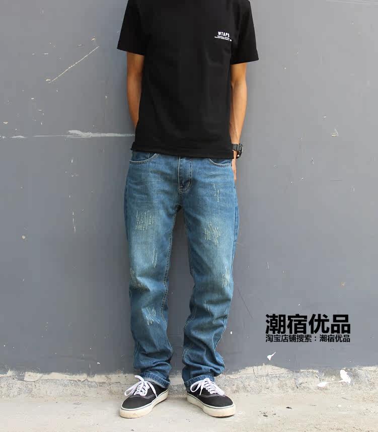 Jeans pour adolescent droite en vrac en coton pour Quatre saisons - Ref 1461311 Image 4