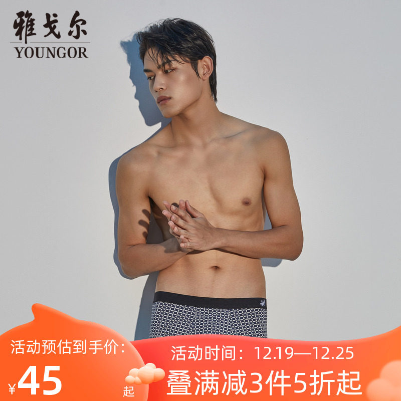 雅戈尔男士内裤平角裤组合斯文商务男士中青年 四角裤头短裤男