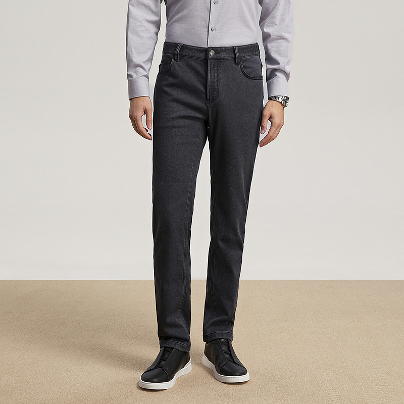 雅戈尔拉链长裤冬牛仔裤