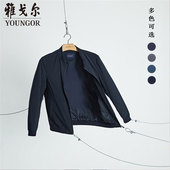 雅戈尔夹克春季 藏青飞行外套1936 官方休闲棒球领潮流短款 新款 男士