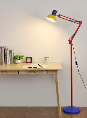 孟菲斯风格落地灯小红书diy个性卧室客厅儿童房遥控蓝色立式台灯