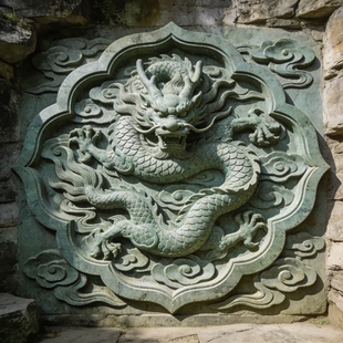 青石盘龙复古影壁石艺术抽象汉白玉精品石雕雕塑摆件校园庭院定制