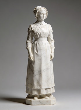 汉白玉石雕人物南丁格尔雕塑教堂玻璃钢仿石艺术文化摆件西方名人