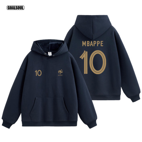 姆巴佩 卫衣MBAPPE 法国队10号 世界杯足球休闲运动连帽加绒外套