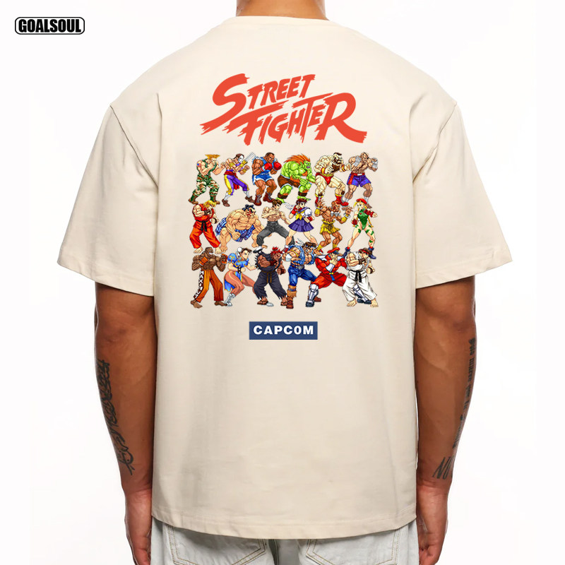 街霸 T恤 STREETFIGHTER游戏街头霸王 潮牌休闲宽松重磅纯棉短袖