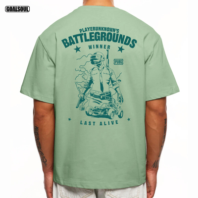 绝地求生短袖T恤吃鸡游戏BATTLEGROUND美式复古潮牌休闲重磅纯棉T