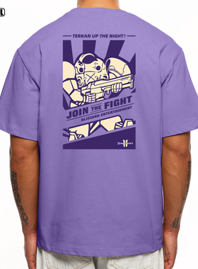 星际争霸 T恤 StarCraft游戏周边潮牌美式复古宽松休闲 纯棉 短袖