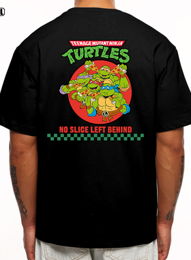 忍者神龟 T恤TURTLES动漫周边美式复古潮牌休闲宽松重磅纯棉 短袖