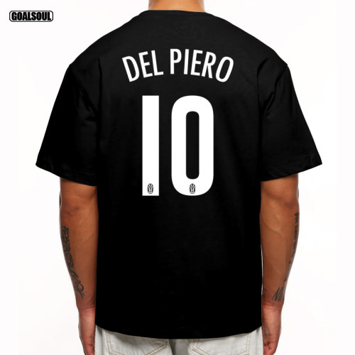 尤文图斯皮耶罗 短袖T恤DEL PIERO10号足球潮牌复古休闲重磅纯棉T