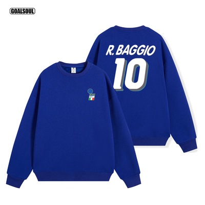 意大利 巴乔 卫衣10号BAGGIO 印花 足球 运动休闲加绒 套头衫