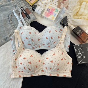 甜美可爱内衣女小胸聚拢薄款 透气无钢圈收副乳少女学生高中生文胸