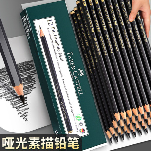 德国辉柏嘉哑光铅笔素描铅笔美术生专用亚光高考软碳笔套装 2b全套画画学生用考试初学者 2B8b14b12比6b10b