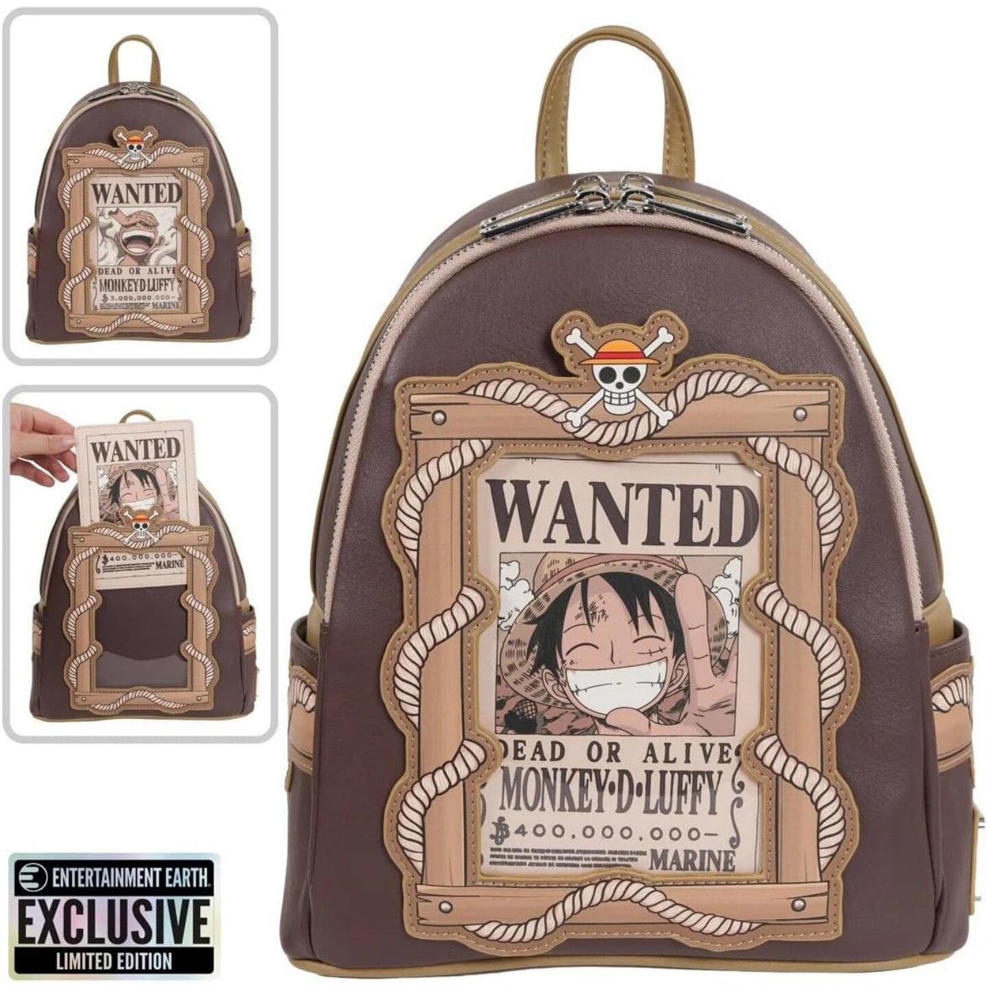 代购 Loungefly One Piece 海贼王官方联名款路飞痛包 迷你双肩包
