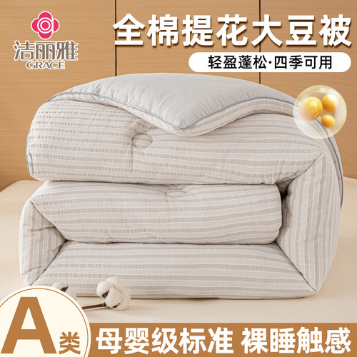 A类全棉提花大豆被四季通用春秋被芯冬被加厚保暖学生宿舍单人被