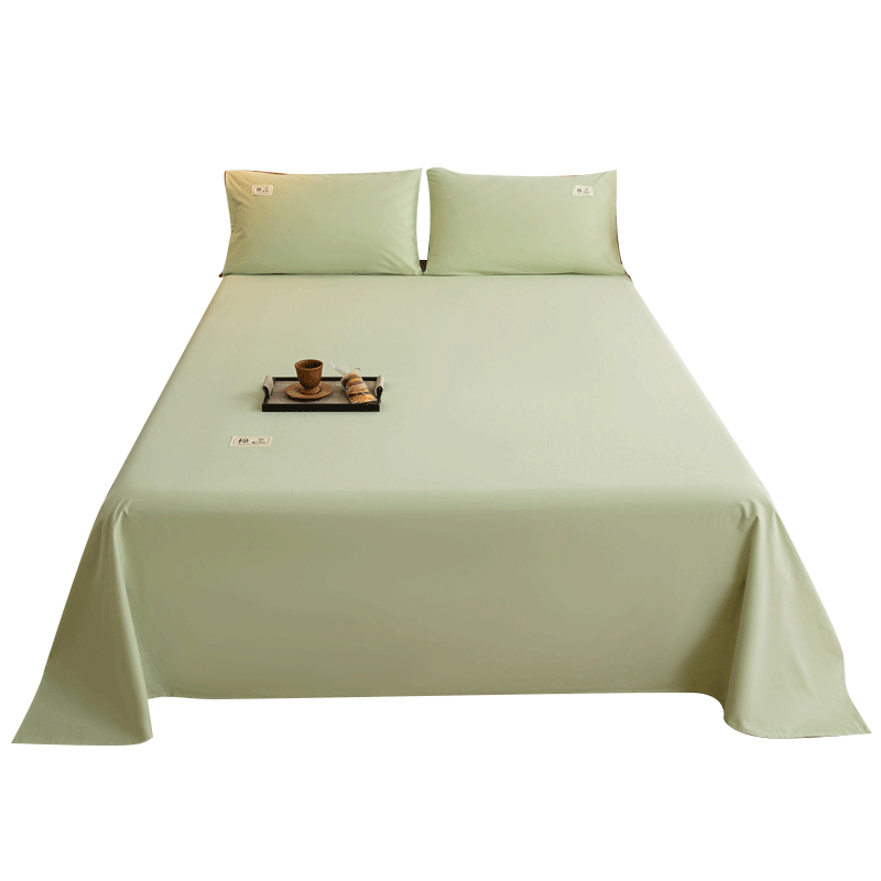 2023新款纯棉磨毛床单全棉学生宿舍单人被单简约纯色枕套二三件套