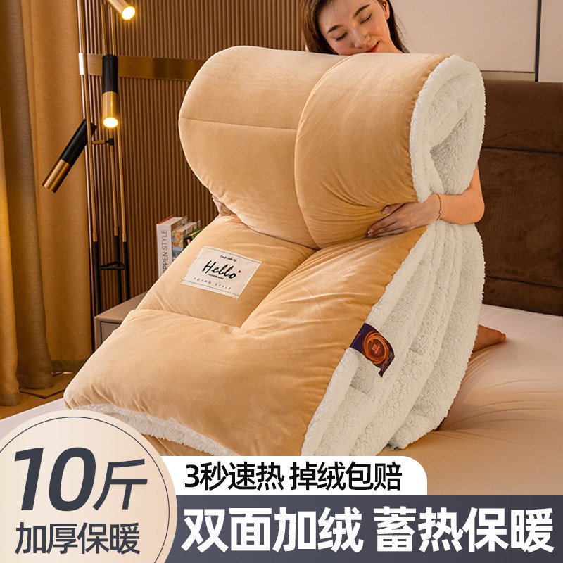 羊羔绒被冬季棉被被芯冬天宿舍单人秋冬被10斤加厚保暖子2024新款,床上用品,化纤被,淘宝优惠券,粉丝福利购,淘宝优惠卷