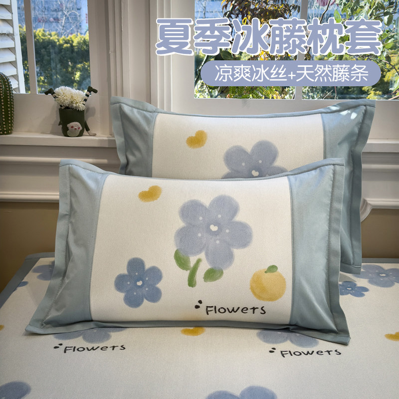 夏季新款冰丝枕套单个冰藤枕头套儿童一对装双人卡通枕芯内胆套,床上用品,枕套,淘宝优惠券,粉丝福利购,淘宝优惠卷