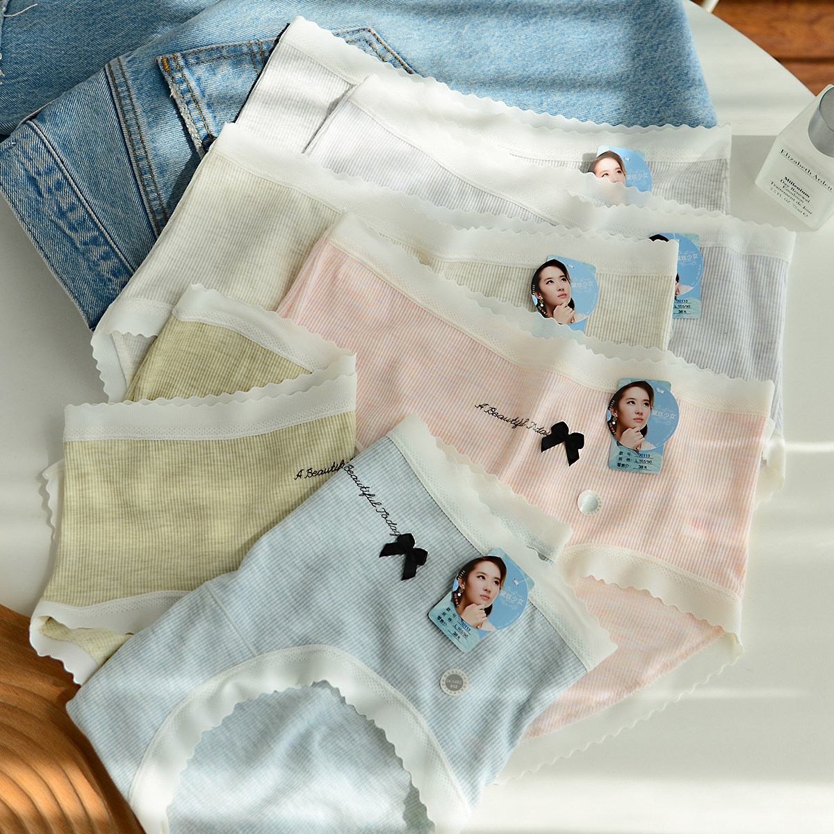 黛丝少女少女内裤女士中腰螺纹莫代尔棉包臀柔软舒适透气抑菌三角,女士内衣/男士内衣/家居服,女三角裤,淘宝优惠券,粉丝福利购,淘宝优惠卷