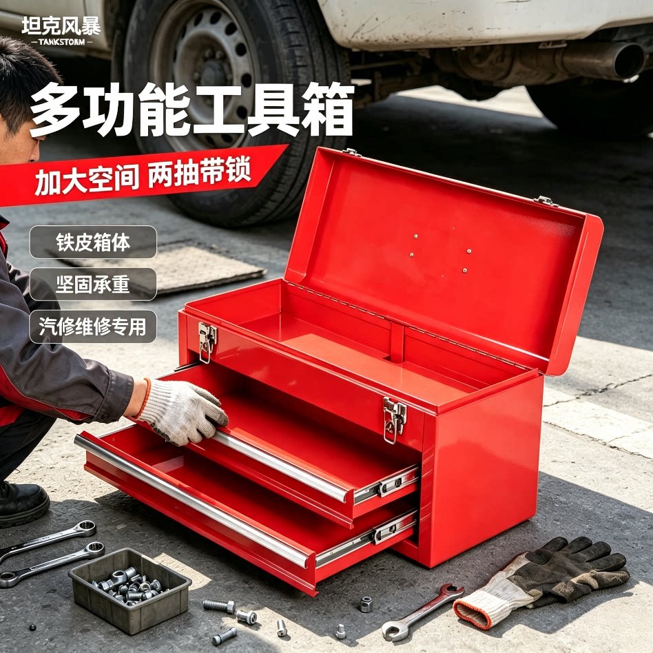 五金收纳铁皮箱工具箱图片