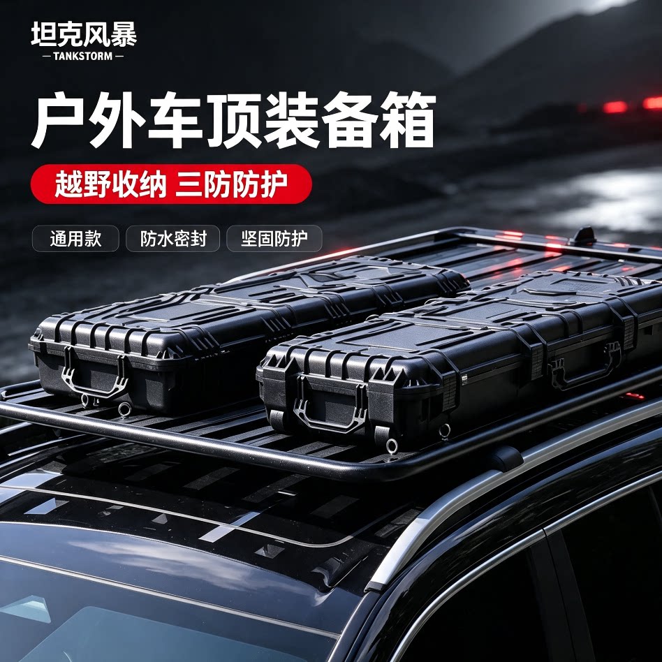 户外车顶装备箱防水防震安全防护箱车载行李收纳箱越野自驾设备箱