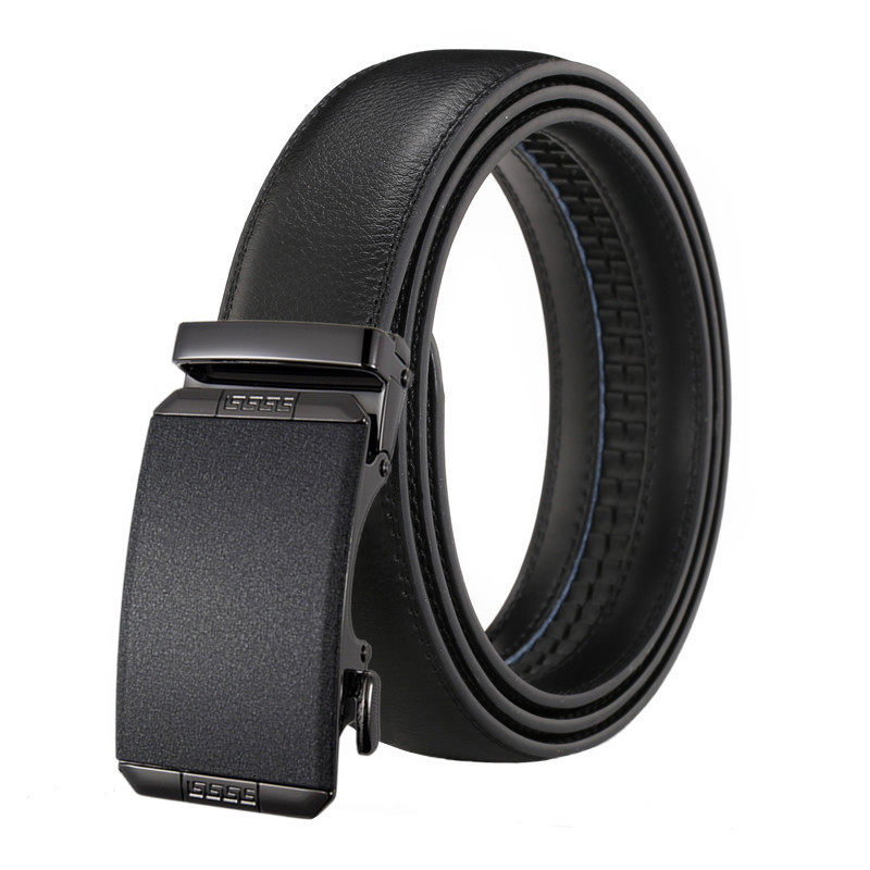 男士真皮皮带磨砂自动扣腰带二层皮外贸亚马逊跨境商务年轻人休闲