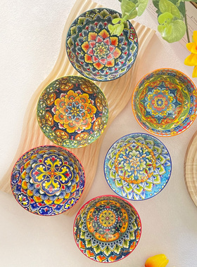 【宫廷风】家用陶瓷餐具4.75英寸米饭碗双面彩釉高颜值网红爆款hx