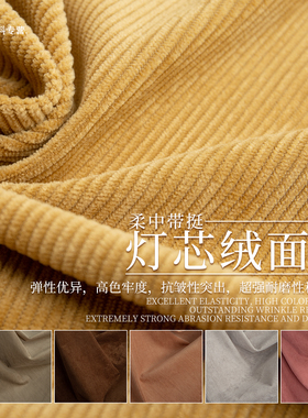 高档灯芯绒布料厚纯色条绒面料外套裤子沙发抱枕丝绒布料清仓处理