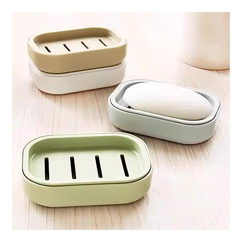 双层带盖香皂盒卫生间沥水肥皂盒创意旅行便携皂托肥皂架免打孔