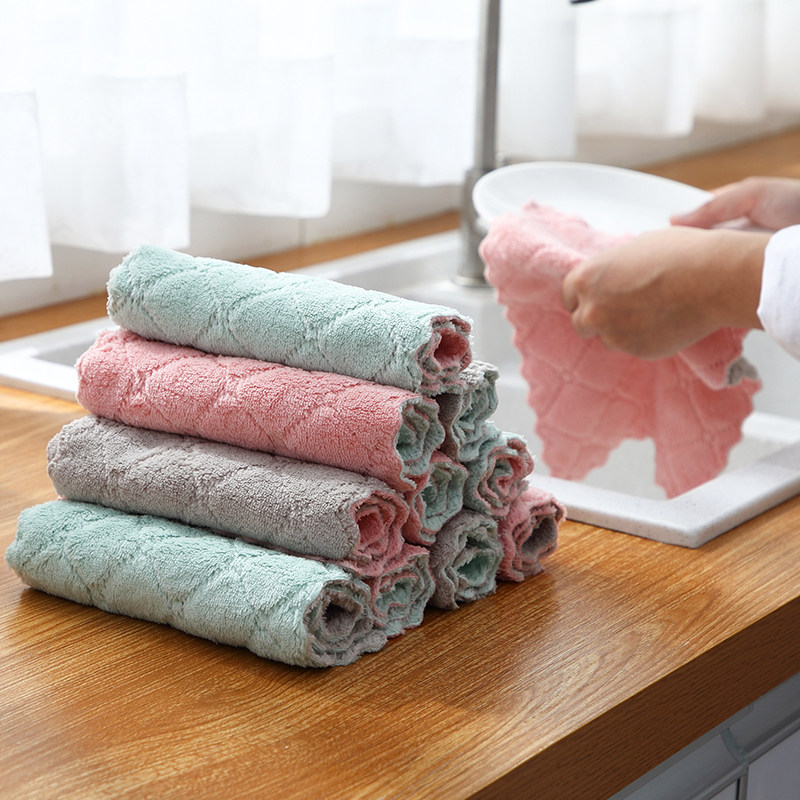洗碗布巾抹布家务清洁厨房用品毛巾去油家用吸水懒人不掉毛不沾油