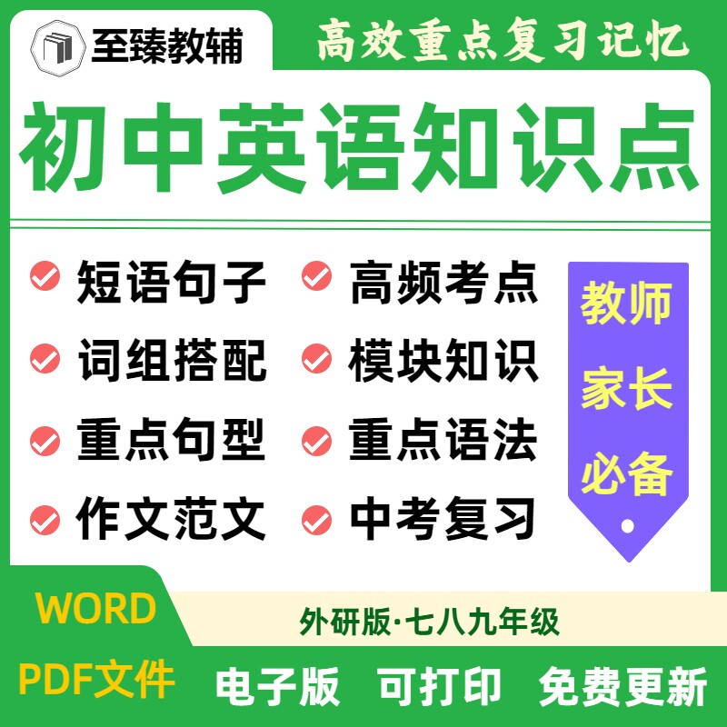初中英语知识点期末复习电子版