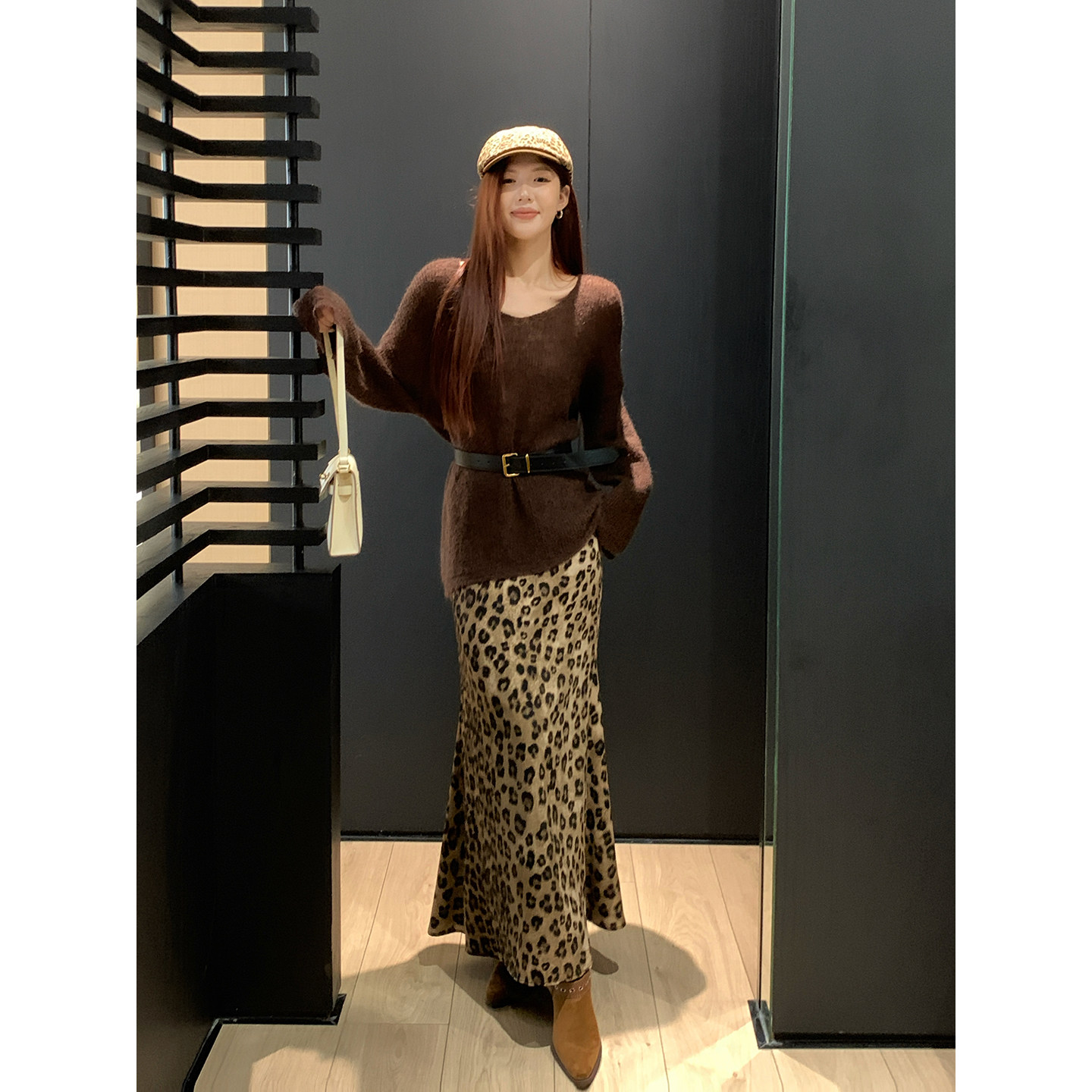 甜辣多多【摩登豹影】2025秋季新款裙子女豹纹芙蓉麻鱼尾裙半裙,女装/女士精品,半身裙,淘宝优惠券,粉丝福利购,淘宝优惠卷