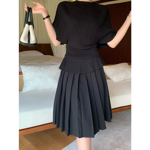 甜辣多多 醋酸羊毛TR半裙2026年春夏百搭百褶半身裙女Z3799