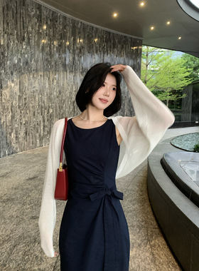 甜辣多多 天丝亚麻镂空蝙蝠袖针织开衫女春夏罩衫外套W9856