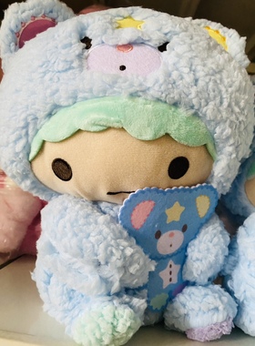 日单 双子星玩偶 kiki 琪琪 Puff＆Poff 卷毛变装公仔