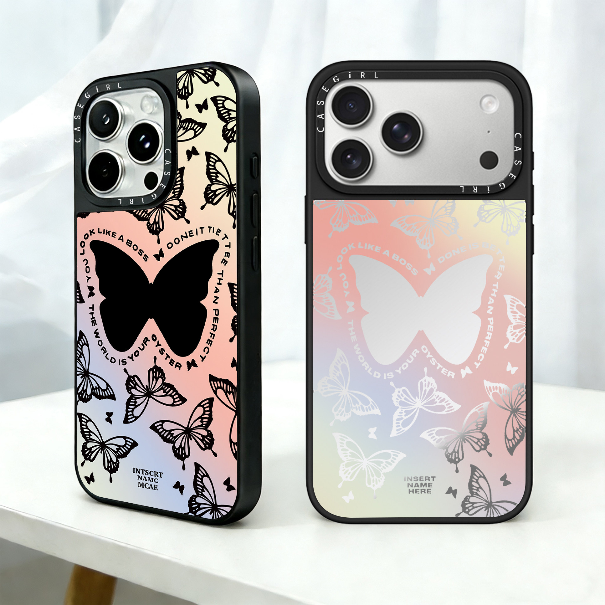 炫彩蝴蝶宋轶同款苹果镜面手机壳17PROMax磨砂肤感16pro镜头全包15plus防摔耐脏14超好看爆火13磁吸甜美保护