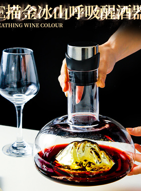 超好看ICE冰镇红酒醒酒器家用手工红酒杯葡萄酒呼吸醒酒器酒瓶子