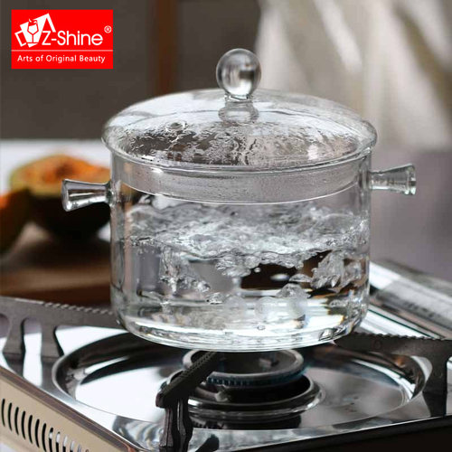 家用耐热玻璃锅明火直烧炖锅汤煲烧水锅高硼硅双耳玻璃碗沙拉碗