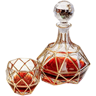 奢华镶金水晶玻璃威士忌酒杯欧式无铅洋酒杯醒酒器酒樽家用烈酒瓶