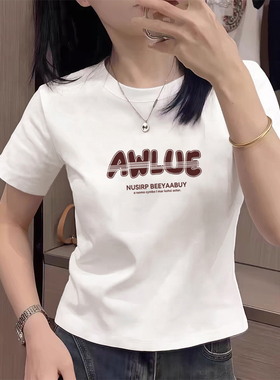 高档正肩法式小个子掐腰短款高级感流行漂亮上衣短袖t恤女夏新款