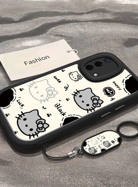 适用于OPPOA93手机壳OPPOA93s新款5G全包防摔PEHM00保护套oppoa93s男女款小众简约黑白凯蒂猫头ins风专用外壳
