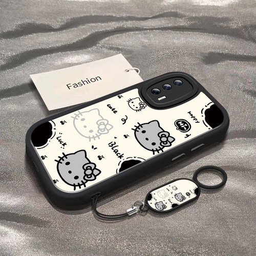 适用于iQOONeo5手机壳iQOONeo5s新款V2055A全包防摔Neo5se保护套活力版男女款可爱黑白猫咪头iqoo专用外壳