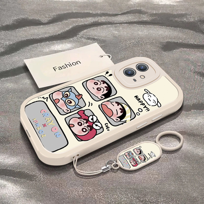 四宫格小新适用于iQOOU5e手机壳iQOOU5x新款全包防摔V2197A保护套男女款iqoou5搞怪卡通可爱ins风专用外壳