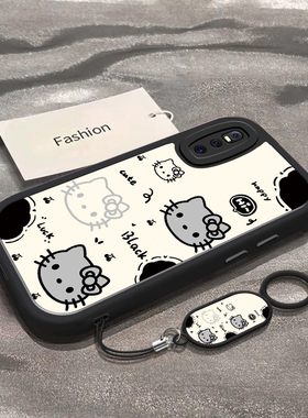 适用于vivoX27手机壳vivoX27Pro新款V1829A全包防摔保护套x27pro男女款vivi简约卡通黑白凯蒂猫头专用外壳