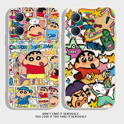 漫画小新适用于OPPOReno7手机壳Reno7Pro新款PFJM10全包防摔保护套Reno7se男女款oppo可爱卡通ins风专用外壳