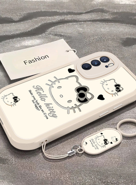 暗黑凯蒂猫适用于OPPOReno6手机壳Reno6Pro新款PEQM00全包防摔保护套Reno6Pro+可爱男女款卡通ins风专用外壳