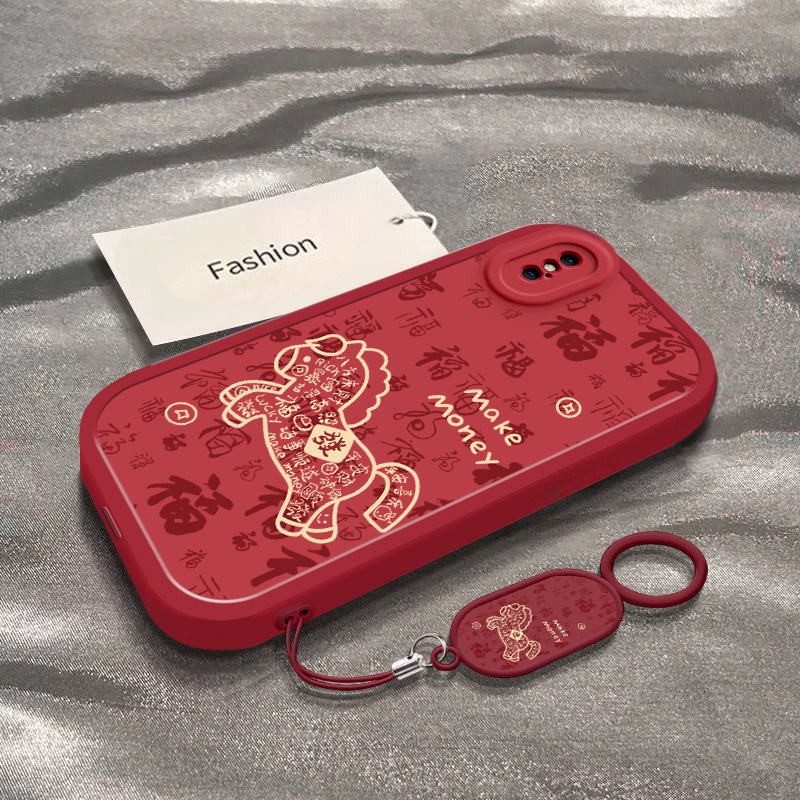 发财福马适用于苹果XS手机壳新年春节马年2026限定iPhoneX男女新款XR全包防摔AppleXSMax保护套ins风专用外壳,3C数码配件,手机保护套/壳,淘宝优惠券,粉丝福利购,淘宝优惠卷