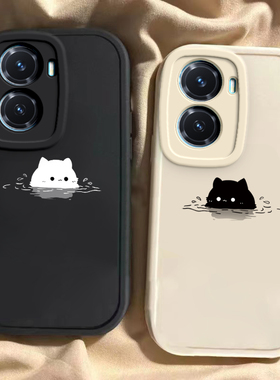 适用于vivoY77手机壳vivoY77e新款V2239A全包防摔保护套vivoY77t小众男女款vivi简约可爱泡汤猫咪y77专用外壳